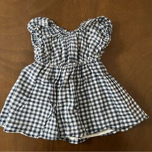 Baby Gap blue and white gingham dress EUC